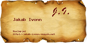 Jakab Ivonn névjegykártya